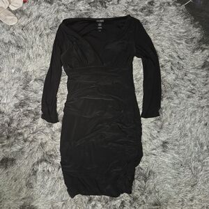 Bisou Bisou Elegant Black Long Sleeve Dress